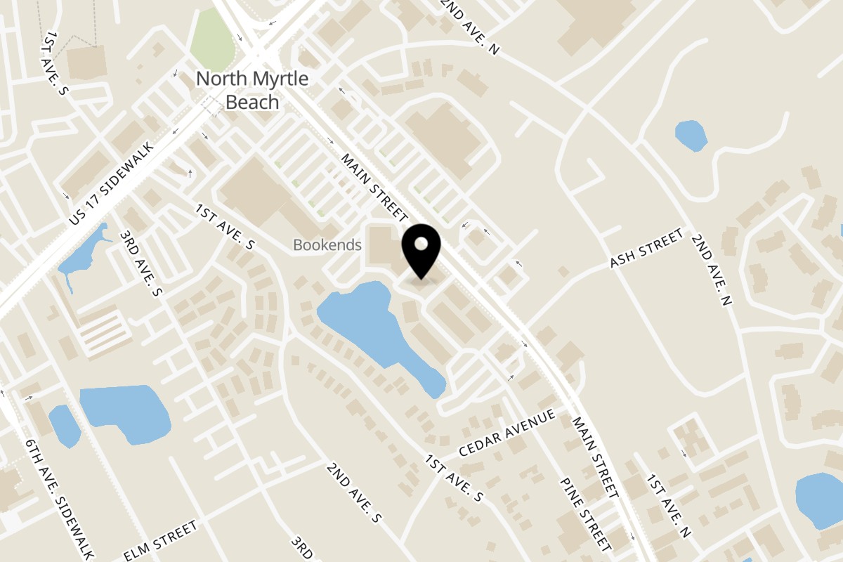 Map showing the location of Castaway Key on Main on 661 Main St in North Myrtle Beach